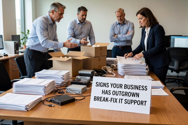 Signs Your Business Has Outgrown Break Fix IT Support Featured Image Learn the key warning signs that indicate your growing business needs proactive IT support instead of reactive break-fix services for better reliability.