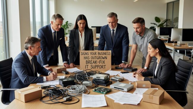 Discover key warning signs that your business has outgrown break-fix IT support, from recurring problems to unpredictable costs and frequent downtime.