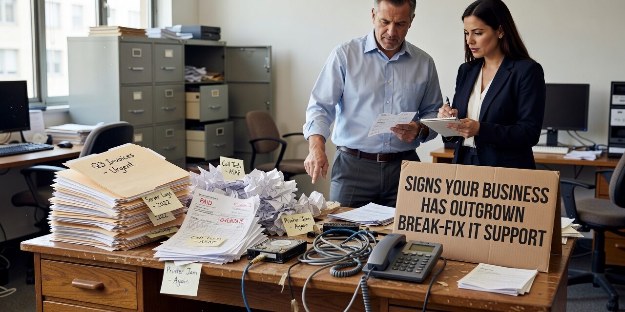 Signs Your Business Has Outgrown Break Fix IT Support Featured Image Learn the warning signs that your growing business needs proactive IT management instead of reactive break-fix support to prevent costly downtime.