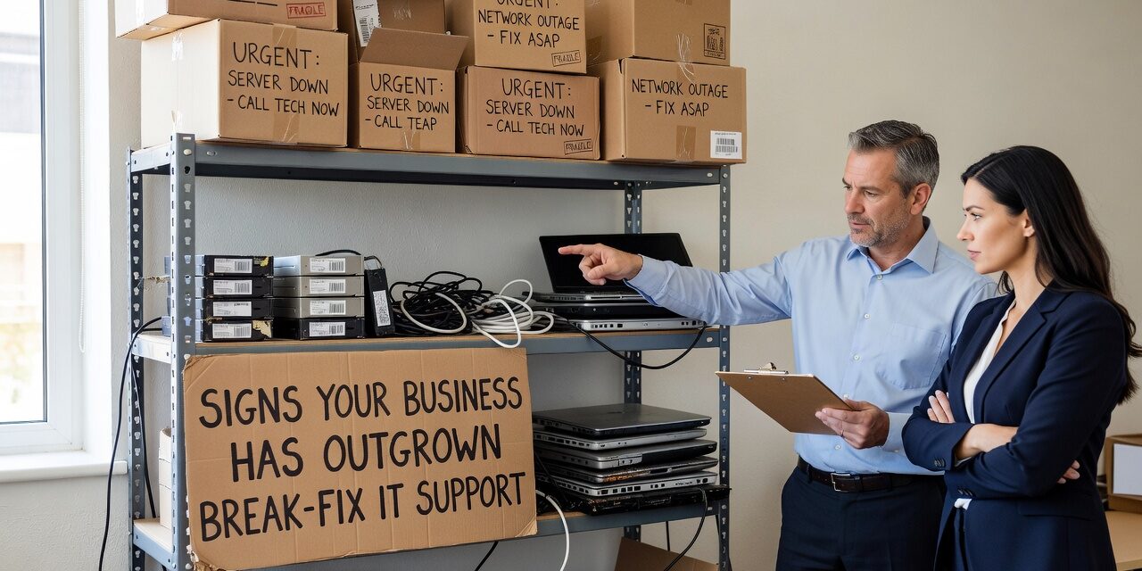 Recurring IT problems, unpredictable costs, and no security oversight are clear signs your business has outgrown break-fix IT support. Here's what to look for.