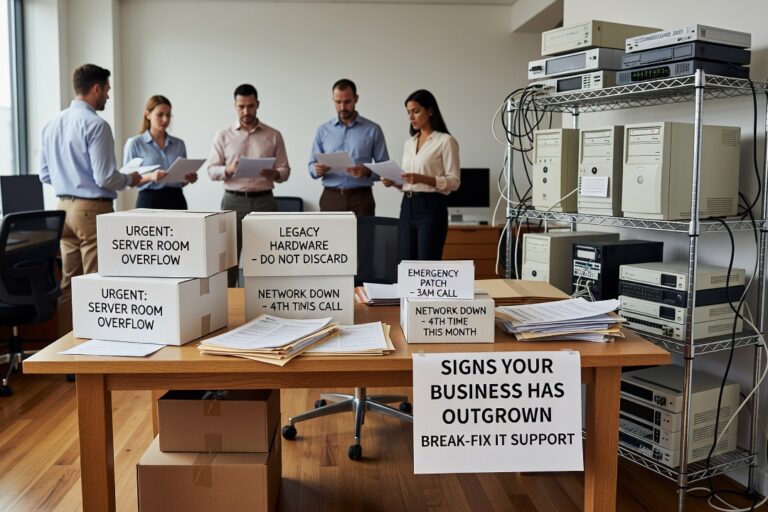 Signs Your Business Has Outgrown Break-Fix IT Support Featured Image Recurring IT problems, unpredictable costs, and security gaps are signs your business has outgrown break-fix IT support. Here's how to recognize the shift.
