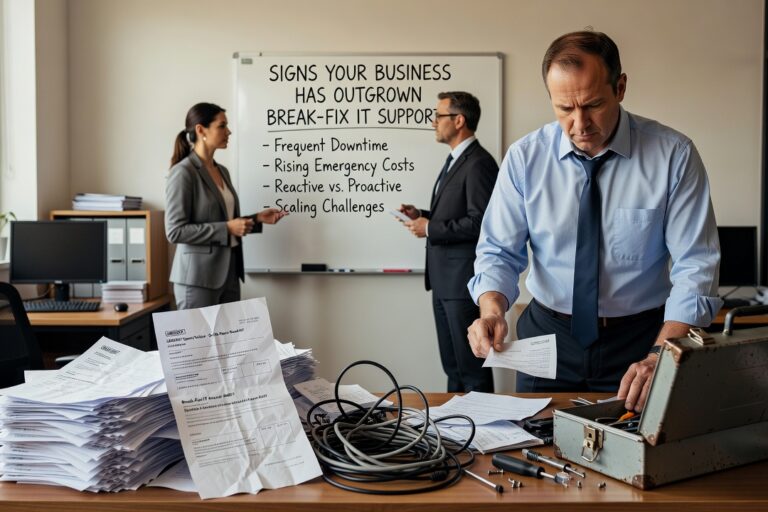 Signs Your Business Has Outgrown Break-Fix IT Support Featured Image Learn the clear signs your business has outgrown break-fix IT support and what to look for before a crisis forces the decision.