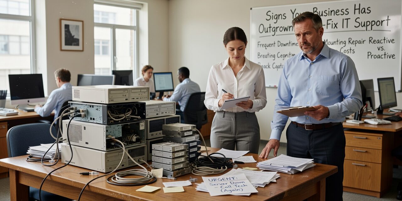 Recurring IT problems, unpredictable costs, and missed backup failures are signs your business has outgrown break-fix IT support. Here's what to look for.