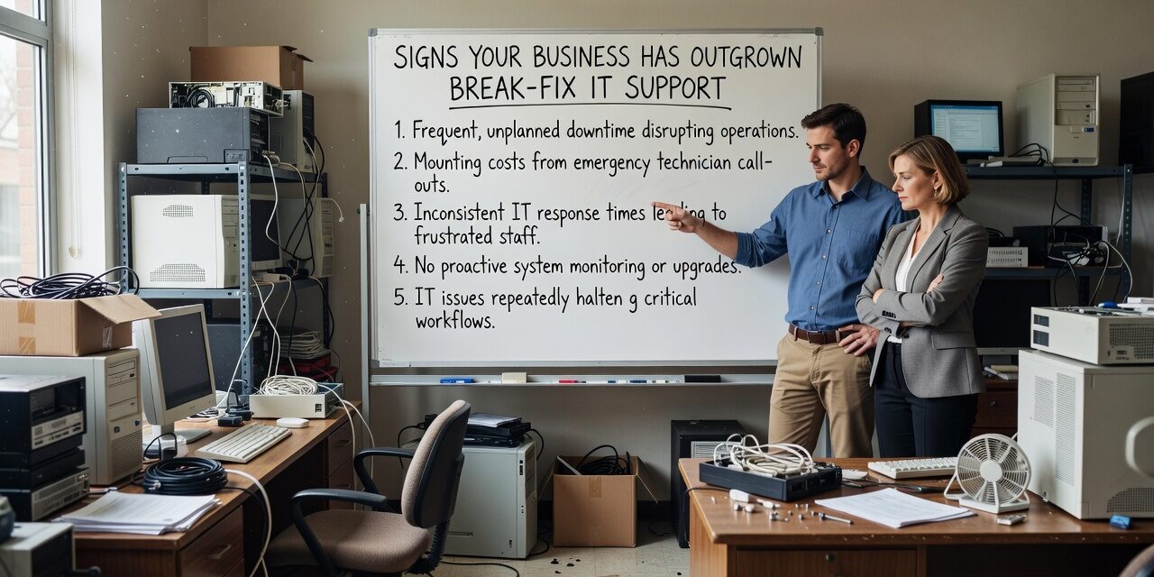 Seeing the same IT problems repeat? Learn the signs your business has outgrown break-fix IT support and what to do about it.