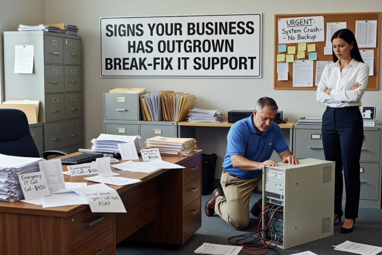 Signs Your Business Has Outgrown Break-Fix IT Support Featured Image Recurring IT problems, unpredictable costs, and security gaps are clear signs your business has outgrown break-fix IT support. Here's what to look for.