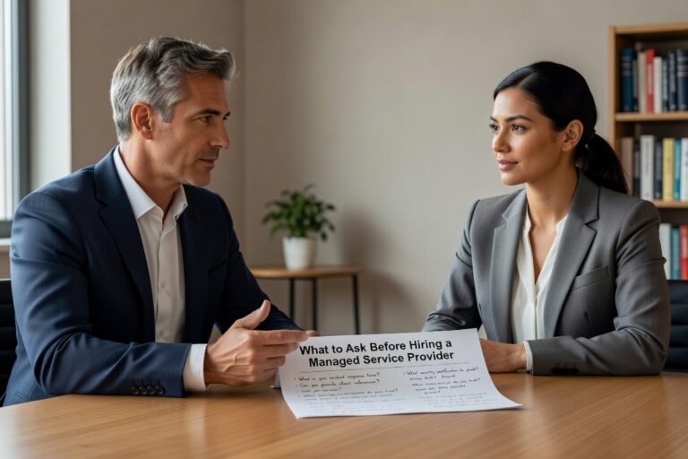 Essential questions to ask when evaluating managed service providers. Learn what to ask about security, SLAs, pricing, and support to make the right choice.