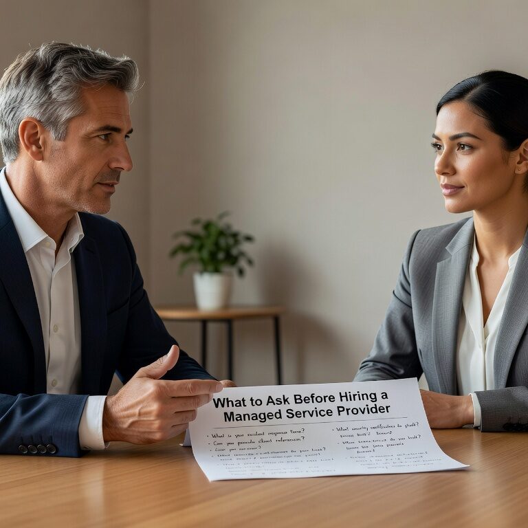 Essential questions to ask when evaluating managed service providers. Learn what to ask about security, SLAs, pricing, and support to make the right choice.