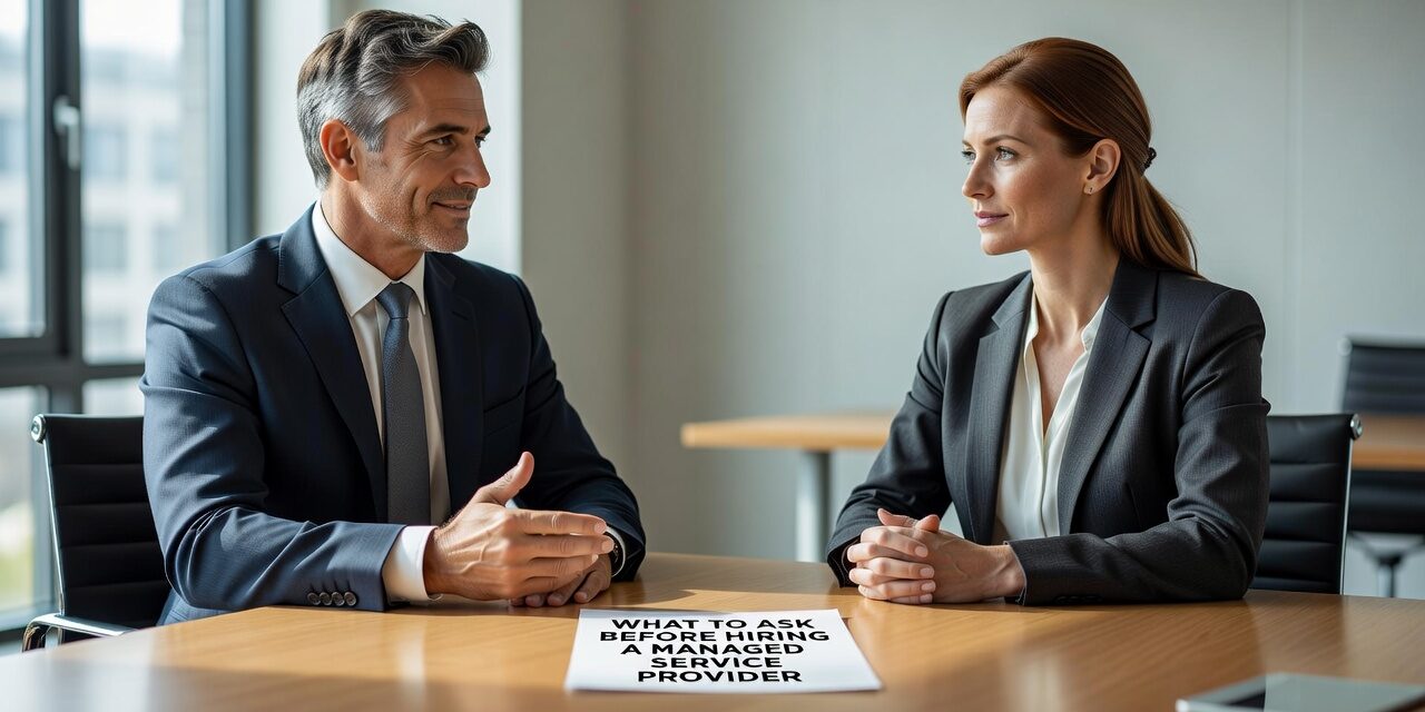 What to Ask Before Hiring a Managed Service Provider Featured Image Essential questions to ask IT providers before signing contracts. Learn what to look for in pricing, SLAs, security responsibilities, and contract terms.