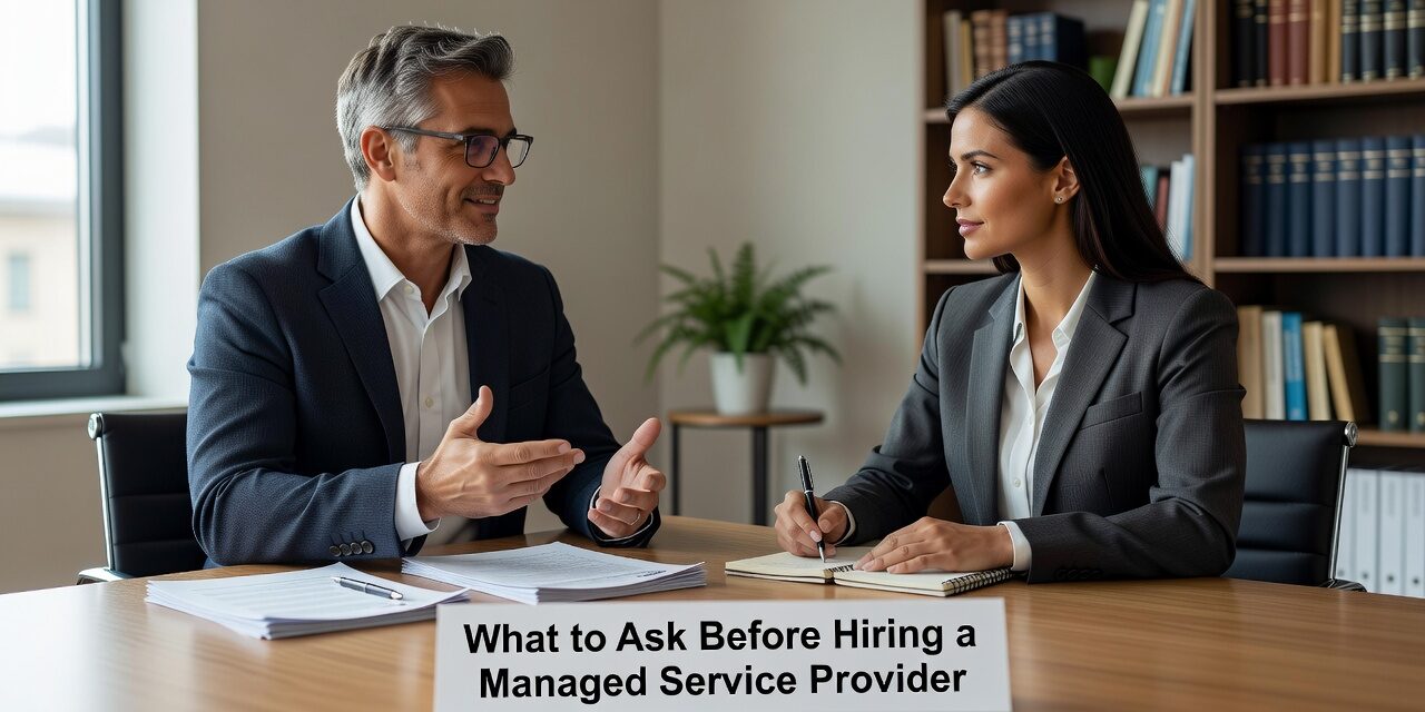 What to Ask Before Hiring a Managed Service Provider Featured Image Essential questions to ask managed service providers before hiring. Learn what to evaluate for response times, security expertise, and business continuity.