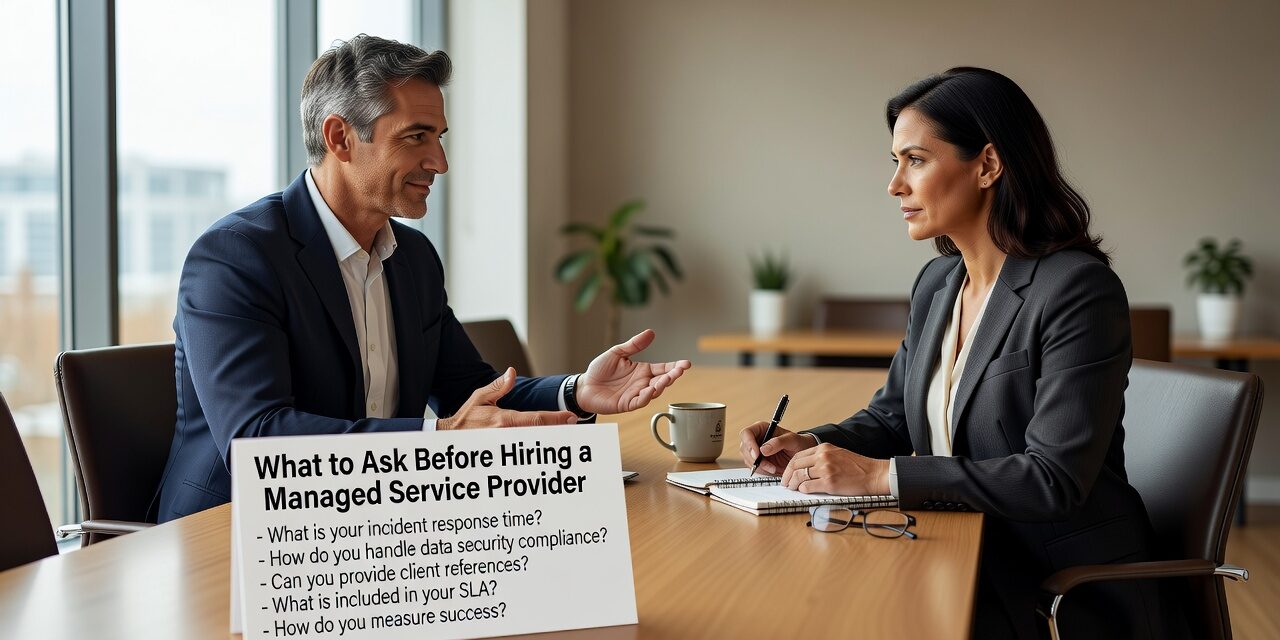 Essential questions to ask managed service providers before signing a contract. Learn what to evaluate for security, response times, and business fit.