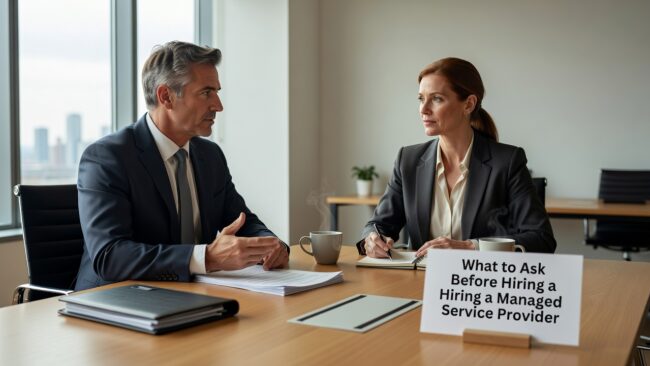 Essential questions to ask managed service providers before signing a contract. Learn what to evaluate for IT support, response times, costs, and security.