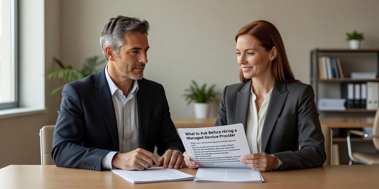 What to Ask Before Hiring a Managed Service Provider Featured Image Know what to ask before hiring a managed service provider. A practical guide covering contracts, response times, cybersecurity, backups, and exit terms.