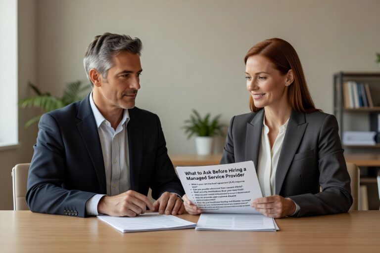 What to Ask Before Hiring a Managed Service Provider Featured Image Know what to ask before hiring a managed service provider. A practical guide covering contracts, response times, cybersecurity, backups, and exit terms.