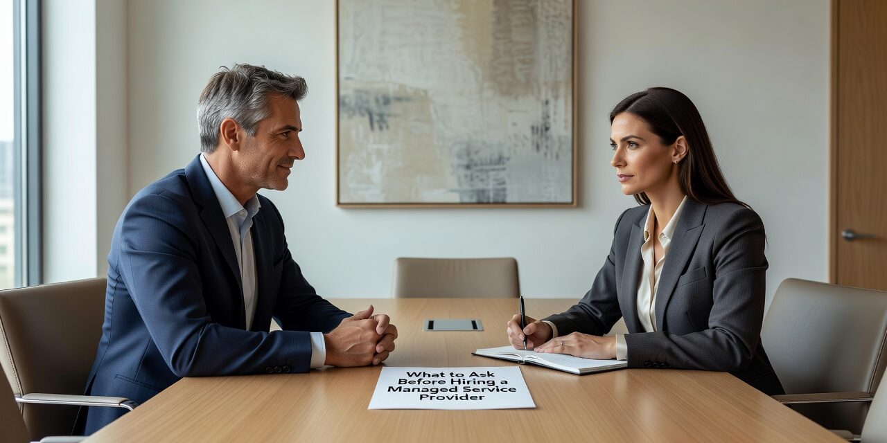 What to Ask Before Hiring a Managed Service Provider Featured Image Know what to ask before hiring a managed service provider. A practical guide to evaluating IT support, backup, security, and service coverage for your business.
