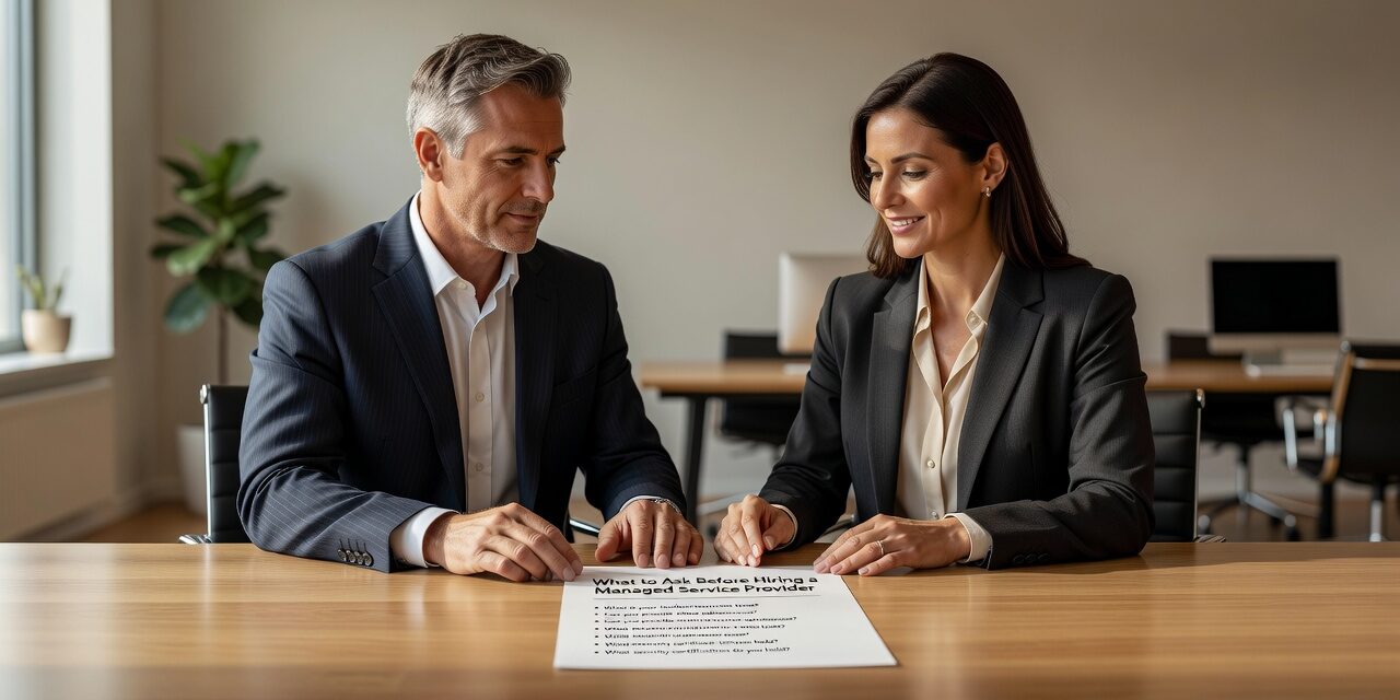 Know what to ask before hiring a managed service provider. A practical guide for business leaders on contracts, response times, security, and red flags.
