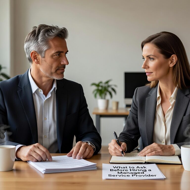Essential questions to ask potential managed service providers before hiring. Get clear on services, security, pricing, and support to find the right IT partner.