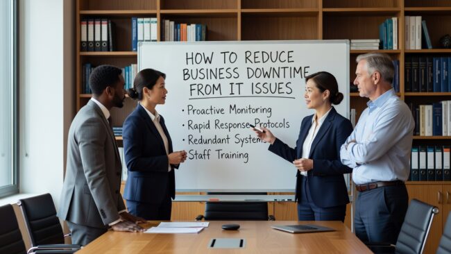 Learn practical steps to reduce business downtime from IT issues — covering monitoring, backups, help desk priorities, and proactive maintenance habits.