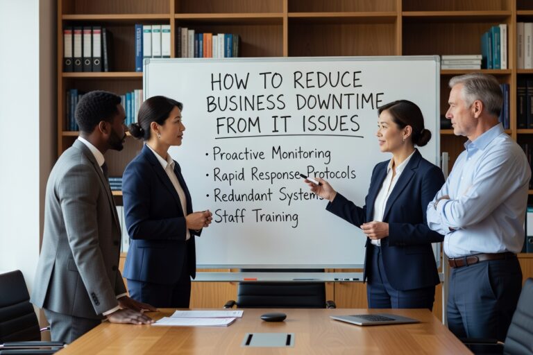 How to Reduce Business Downtime from IT Issues Featured Image Learn practical steps to reduce business downtime from IT issues — covering monitoring, backups, help desk priorities, and proactive maintenance habits.
