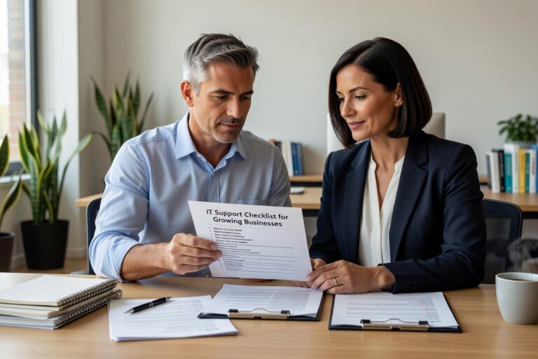 IT Support Checklist for Growing Businesses Featured Image A practical IT support checklist for growing businesses — covering help desk, backups, network, Microsoft 365, and vendor management.