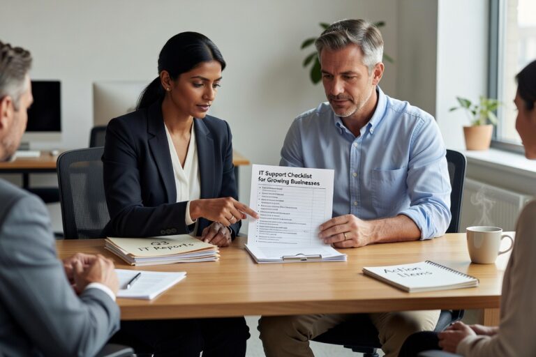 IT Support Checklist for Growing Businesses Featured Image A practical IT support checklist for growing businesses covering backups, security, help desk, vendors, and planning before gaps turn into downtime.