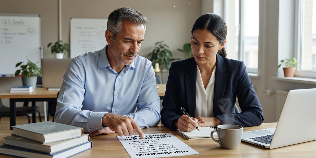 IT Support Checklist for Growing Businesses Featured Image Use this IT support checklist to identify gaps in help desk, backups, network reliability, cybersecurity, and vendor management before they become costly.