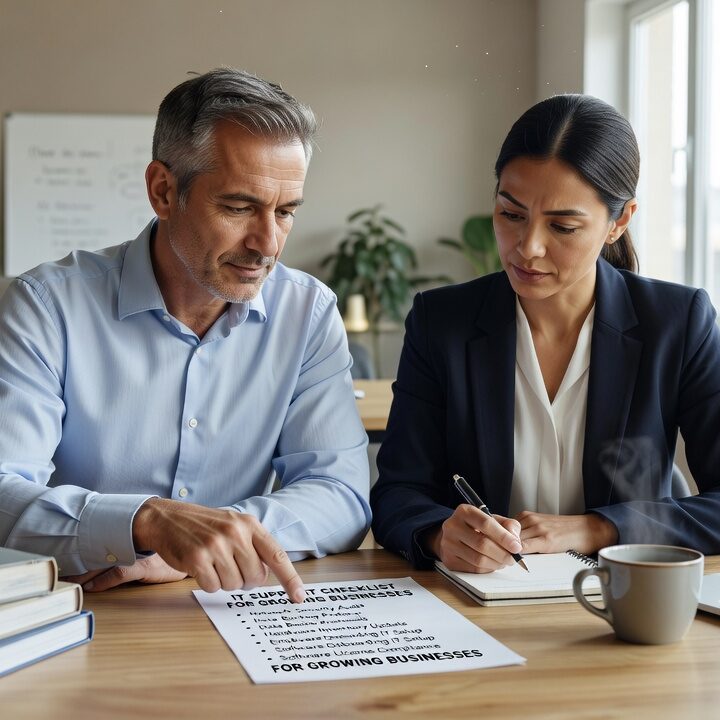 Use this IT support checklist to identify gaps in help desk, backups, network reliability, cybersecurity, and vendor management before they become costly.