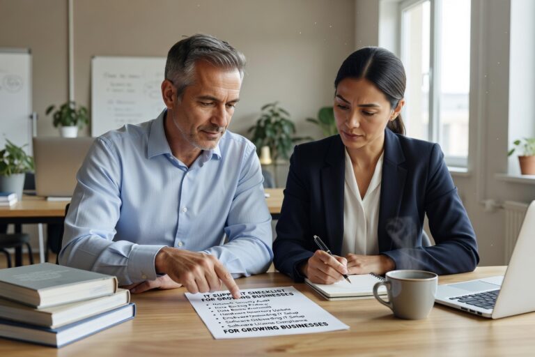 IT Support Checklist for Growing Businesses Featured Image Use this IT support checklist to identify gaps in help desk, backups, network reliability, cybersecurity, and vendor management before they become costly.