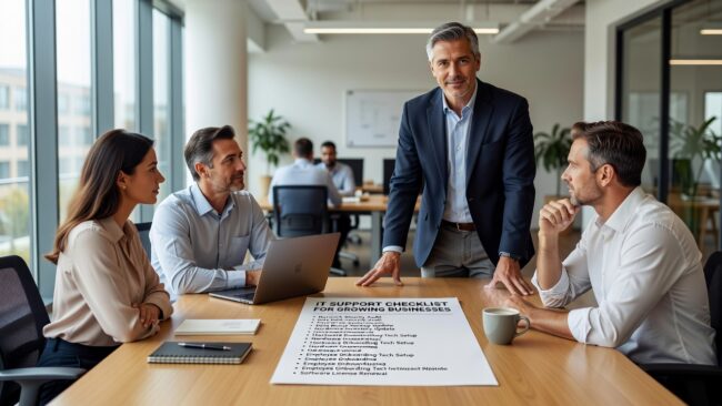 IT Support Checklist for Growing Businesses Featured Image A practical IT support checklist for growing businesses covering security, backups, help desk, and network reliability—without the technical jargon.
