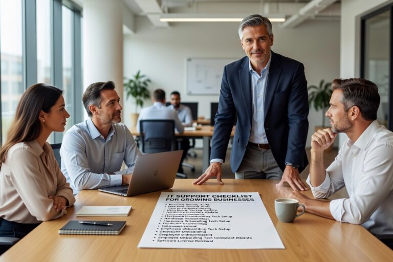 IT Support Checklist for Growing Businesses Featured Image A practical IT support checklist for growing businesses covering security, backups, help desk, and network reliability—without the technical jargon.