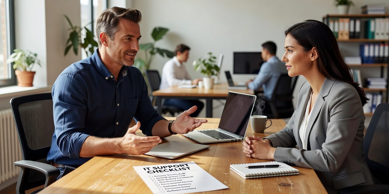 IT Support Checklist for Growing Businesses Featured Image Use this IT support checklist to find gaps in help desk, cybersecurity, backups, and network reliability before they cause downtime or bigger problems.