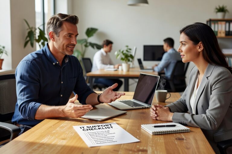 IT Support Checklist for Growing Businesses Featured Image Use this IT support checklist to find gaps in help desk, cybersecurity, backups, and network reliability before they cause downtime or bigger problems.
