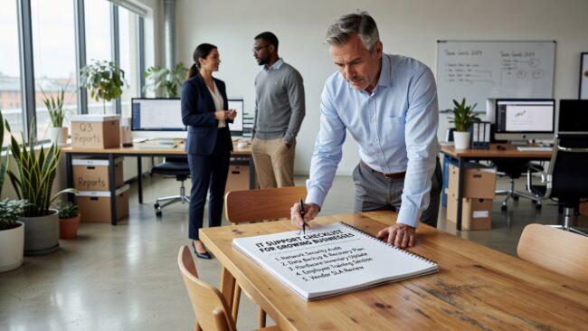 A practical IT support checklist for growing businesses covering backups, security basics, Microsoft 365 settings, and IT planning gaps to fix before they cause downtime.