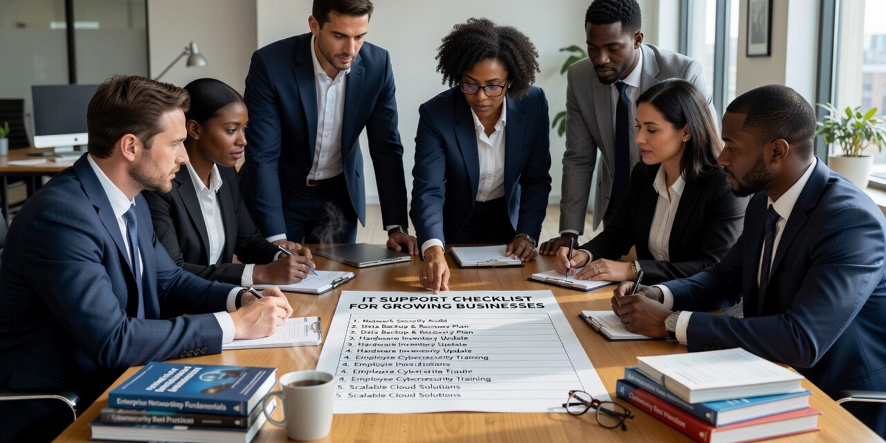 IT Support Checklist for Growing Businesses Featured Image Use this IT support checklist for growing businesses to find help desk gaps, backup risks, and security blind spots before they cause real problems.