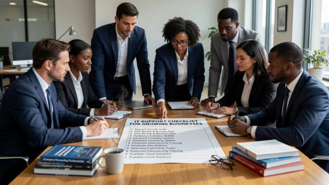 IT Support Checklist for Growing Businesses Featured Image Use this IT support checklist for growing businesses to find help desk gaps, backup risks, and security blind spots before they cause real problems.