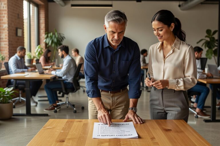 A practical IT support checklist for growing businesses — covering help desk, backups, network health, cybersecurity, and Microsoft 365 gaps.
