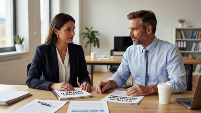 IT Support Checklist for Growing Businesses Featured Image Use this IT support checklist for growing businesses to find gaps in backups, help desk coverage, network reliability, and technology planning.