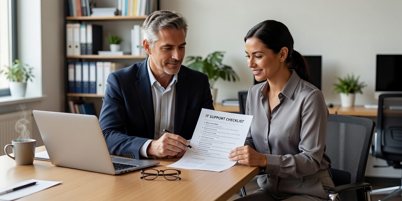 IT Support Checklist for Growing Businesses Featured Image A practical IT support checklist for growing businesses covering backups, security, vendor gaps, and planning—written for non-technical decision-makers.