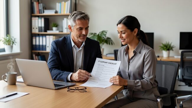 IT Support Checklist for Growing Businesses Featured Image A practical IT support checklist for growing businesses covering backups, security, vendor gaps, and planning—written for non-technical decision-makers.