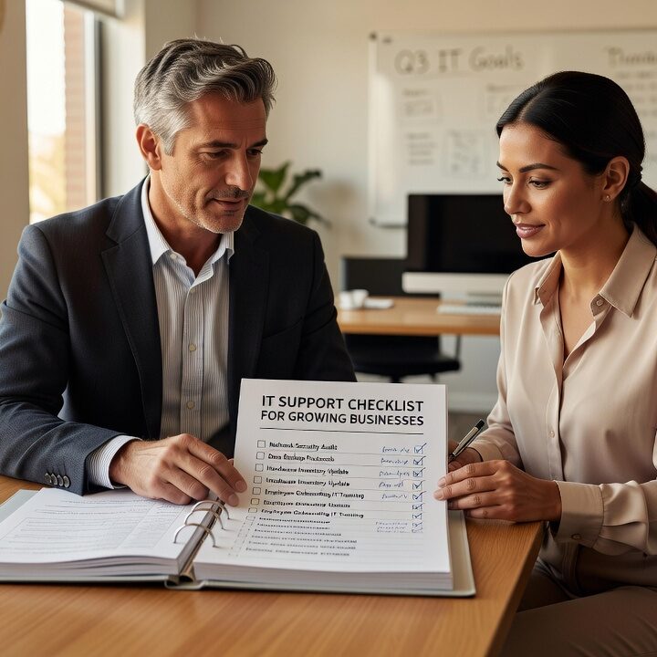 IT Support Checklist for Growing Businesses Featured Image Use this IT support checklist to find gaps in network reliability, backup, cybersecurity, and vendor management before they become costly problems.