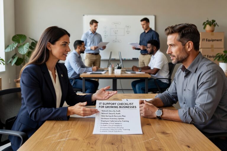 IT Support Checklist for Growing Businesses Featured Image Use this IT support checklist to identify gaps in security, backups, help desk, and planning before they cause downtime or disruption.