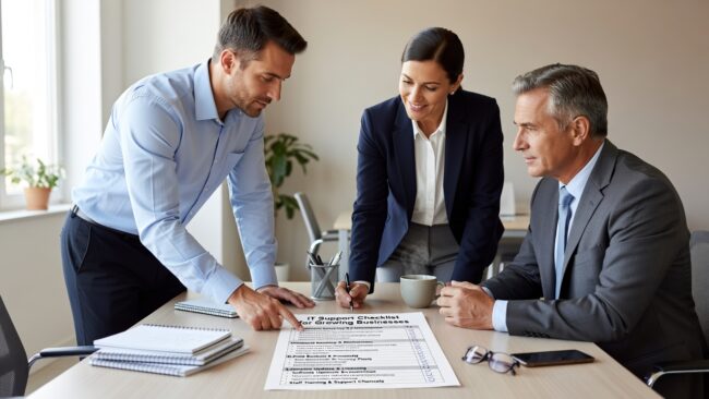 IT Support Checklist for Growing Businesses Featured Image Use this practical IT support checklist to identify gaps in help desk, network reliability, backup, and cybersecurity before they cause real problems.