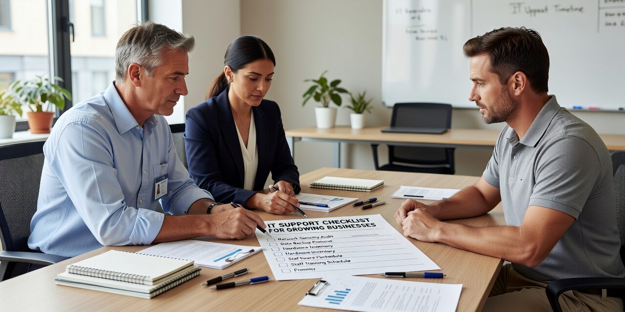 IT Support Checklist for Growing Businesses Featured Image Use this IT support checklist to identify gaps in backup, vendor management, help desk coverage, and network reliability before they become costly downtime.