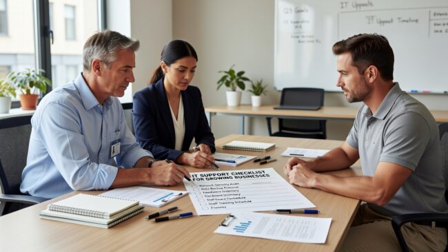 IT Support Checklist for Growing Businesses Featured Image Use this IT support checklist to identify gaps in backup, vendor management, help desk coverage, and network reliability before they become costly downtime.