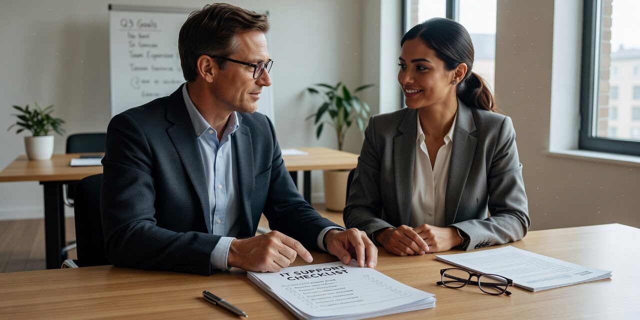 Use this IT support checklist for growing businesses to identify gaps in help desk coverage, backups, documentation, and proactive monitoring.