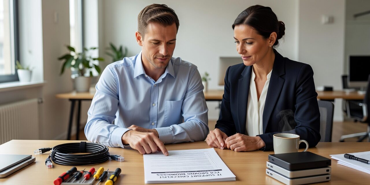 IT Support Checklist for Growing Businesses Featured Image Use this practical IT support checklist to find gaps in help desk, security, backups, and vendor management before they become costly problems.