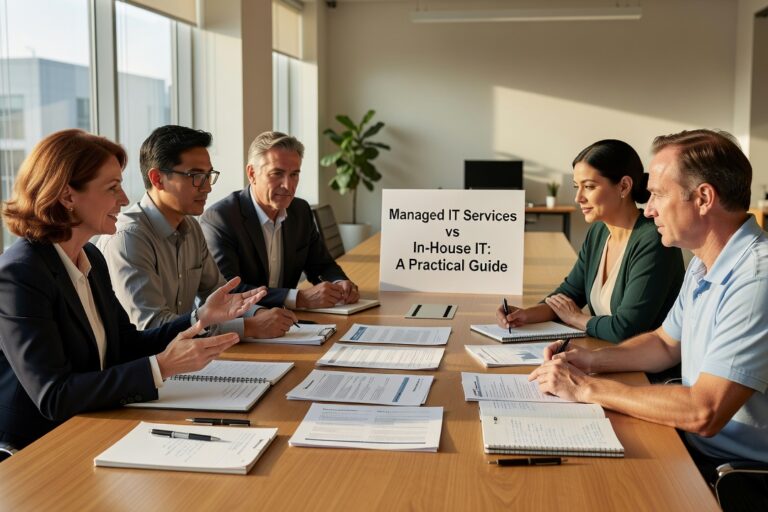 Managed IT Services vs In-House IT: A Practical Guide Featured Image Comparing managed IT services vs in-house IT? This plain-language guide covers real costs, coverage gaps, and how to decide what's right for your business.