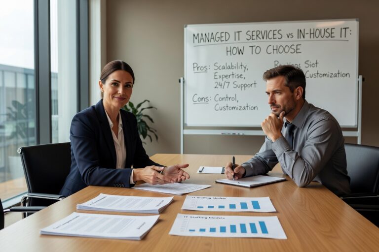 Managed IT Services vs In-House IT: How to Choose Featured Image Comparing managed IT services vs in-house IT? This practical guide helps business owners weigh real costs, coverage gaps, and which model fits their needs.