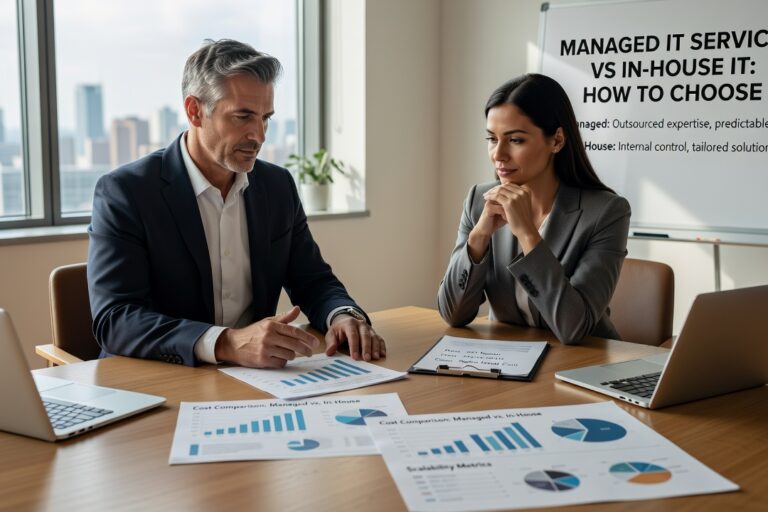 Managed IT Services vs In-House IT: How to Choose Featured Image Comparing managed IT services vs in-house IT? This practical guide covers real costs, coverage gaps, and how to choose the right model for your business.