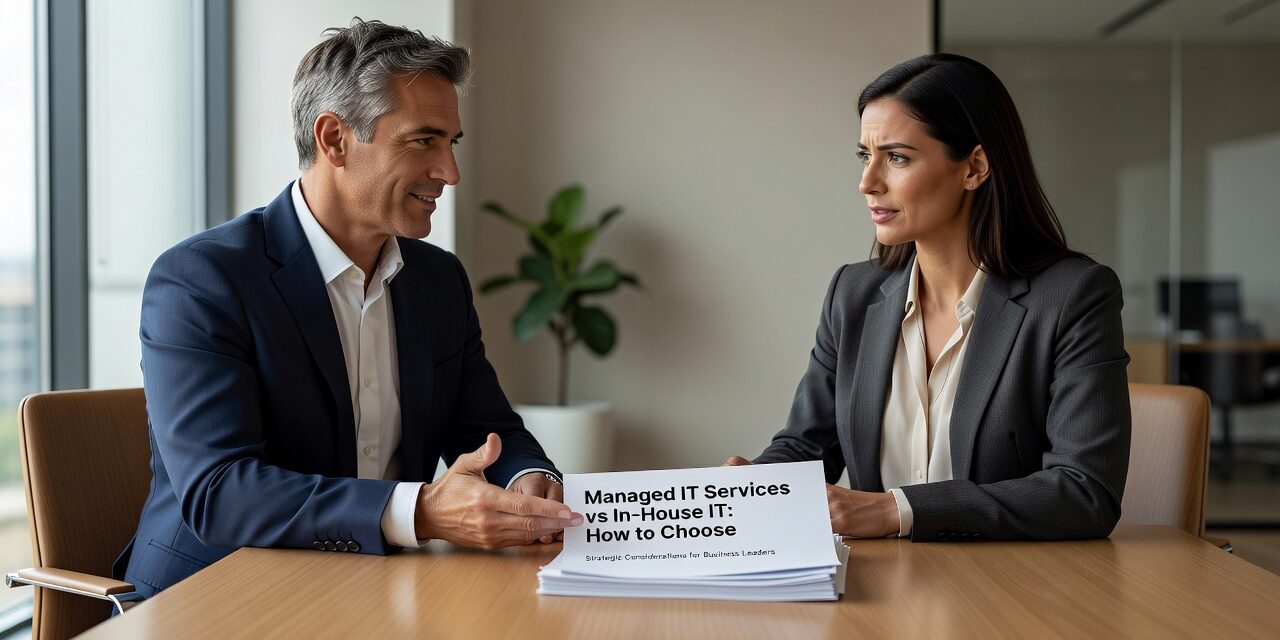 Managed IT Services vs In-House IT: How to Choose Featured Image Comparing managed IT services vs in-house IT? Here's what growing businesses should actually weigh before deciding — costs, coverage gaps, and risk.
