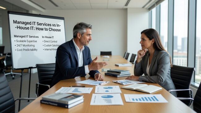Managed IT Services vs In-House IT: How to Choose Featured Image Weighing managed IT services vs in-house IT? This practical guide helps business owners compare costs, coverage, and risk before making a decision.